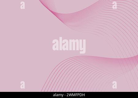 Vibrant pink background with a series of wavy lines running across it. The lines create a visually interesting pattern and add a dynamic element to the overall composition Stock Vector