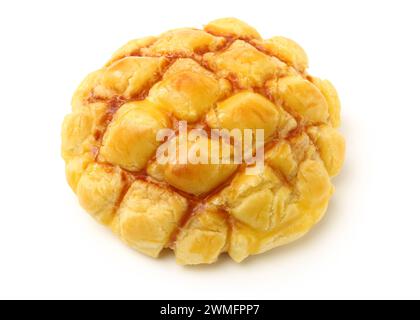 delicious Chinese style pineapple bun on white background. Stock Photo