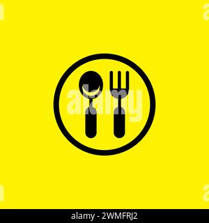 spoon and fork icon. Food Icon vector Stock Vector
