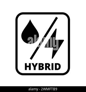 Hybrid Icon. Hybrid Vehicle Sign. Power Information Sign. Plug-in Hybrid Electric Vehicles. Multi Energy System. Eco Friendly Vector Illustration Stock Vector