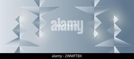 Abstract background with white gray gradient lines and white composition, modern template for website, banner art, poster design, vector Stock Vector