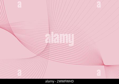 A vibrant pink background featuring intricate lines and curves creates a visually dynamic and captivating composition. The lines intersect and flow across the image, adding depth and movement Stock Vector