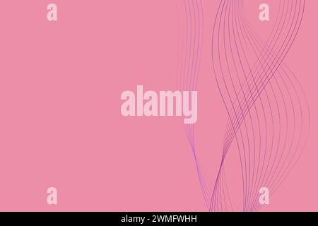 A pink background with wavy lines running across it in various directions. The lines create a dynamic and abstract pattern, adding depth and movement to the background Stock Vector