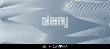 Abstract background with white gray gradient lines and white composition, modern template for website, banner art, poster design, vector Stock Vector