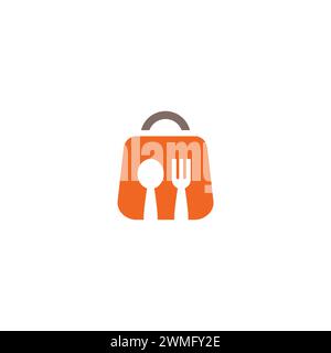 Shop Food Bag Icon Simple Design. Icon Food Stock Vector