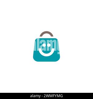 Smile Bag Shop Logo. Online Shop Icon Stock Vector