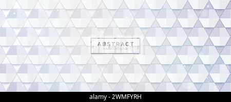 Abstract white grey hexagon shape pattern background design with mesh black shadow vector illustration Stock Vector