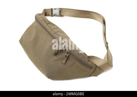 green waist bag on a white background Stock Photo