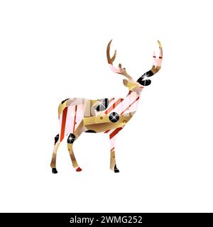 art illustration design of absttract deer Stock Vector