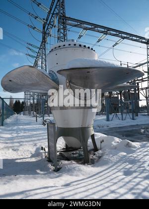 Kaplan propeller-type turbine on display in Oulu Finland Stock Photo