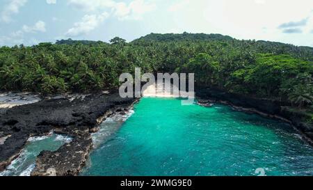 Amazing view from bateria beach at ilheu das rolas at Sao Tome,Africa Stock Photo