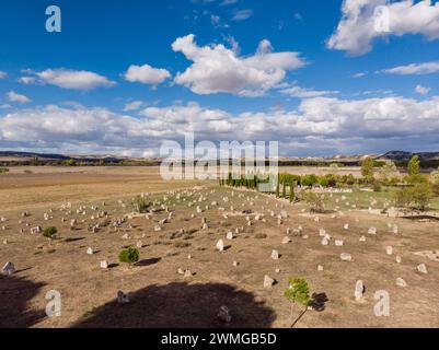 necropolis of 'Las Ruedas', ancient Vaccea city of Pintia, Padilla de Duero, Valladolid province, Spain Stock Photo