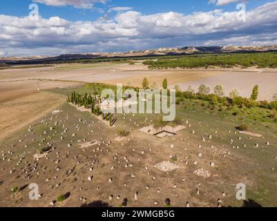 necropolis of 'Las Ruedas', ancient Vaccea city of Pintia, Padilla de Duero, Valladolid province, Spain Stock Photo