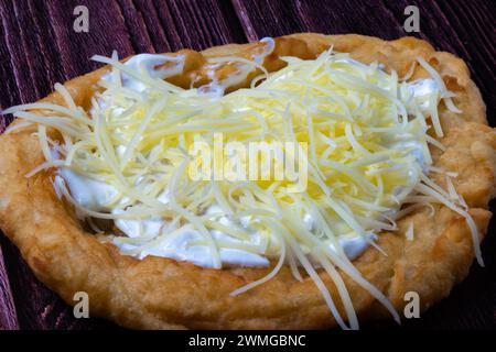 Hungarian deep fried flatbread Stock Photo