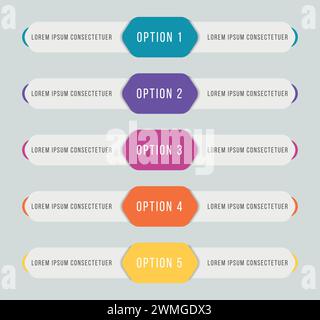 Infographics comparison 5 Options design template Stock Vector