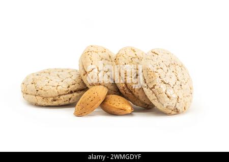 Almond cookie Acibadem with almond isolated on white background, turkish Stock Photo