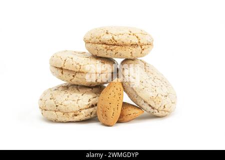 Almond cookie Acibadem with almond isolated on white background, turkish Stock Photo