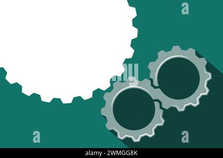 Flat design illustration of Infinity gear with blank space related to presentation, infographics or landing page Stock Photo