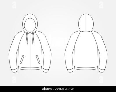Art illustration design clothes concept fashion wear isolated mock up of hoodie jacket jumper Stock Vector