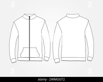 Art illustration design clothes concept fashion wear isolated mock up of hoodie jacket jumper Stock Vector
