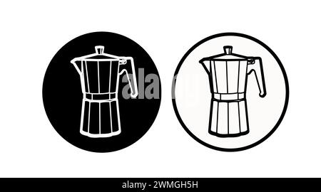 Cofee Maker Icon. Vector isolated editable black and white illustration Stock Vector