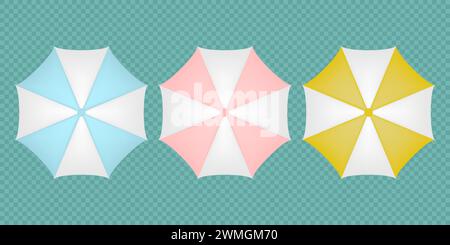 Vector set of isolated beach umbrellas Stock Vector