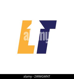 Initial lt arrow letter logo design template . Initial LT letter logo design with arrow in negative space Stock Vector