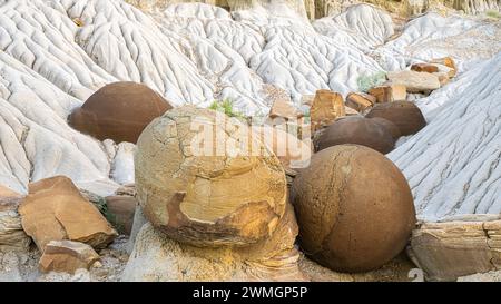 Cannonball Concretions, North Unit, Theodore Roosevelt National Park, North Dakota Stock Photo