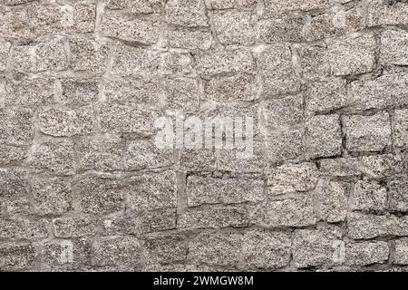 Old gray wall background. Closeup view of stone wall texture Stock Photo