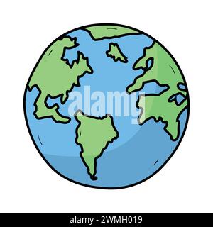 Hand drawn cartoon earth vector illustration Stock Vector