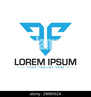 FF Letter Logo Design. Unique and Modern FF Logo Design. Stock Vector