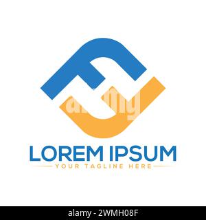 FF Letter Logo Design. Stock Vector