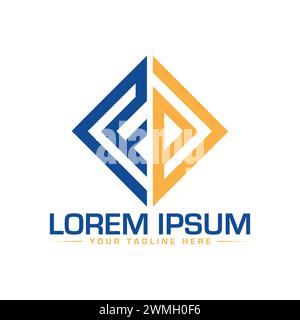 FP Letter Logo Design. Creative FP PF Logo Design. Stock Vector