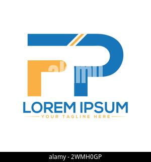 FP Letter Logo Design. Creative FP PF Logo Design. Stock Vector