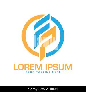 FP Letter Logo Design. Creative FP Logo Design. Stock Vector