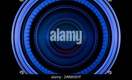 A close-up of a camera lens with multi-colored light painting effects, creating a vibrant and artistic interpretation of the lens's function and beaut Stock Photo