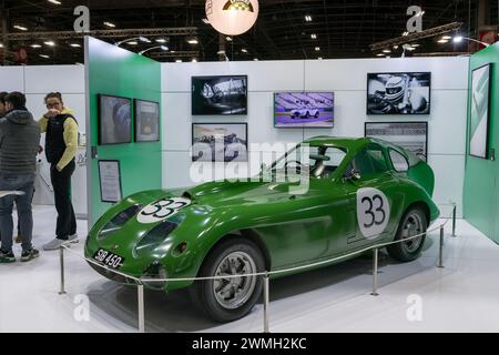 Paris, France - Rétromobile 2023. Focus on a green 1954 Bristol 450 Le Mans. Chassis no. 5362. Stock Photo