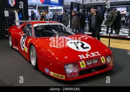 Paris, France - Rétromobile 2023. Focus on a red 1981 Ferrari 512 BB LM. Chassis no. 35527. Stock Photo
