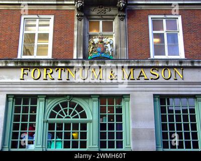 Exterior of Fortnum & Mason upmarket department store in London, England , United Kingdom . Stock Photo