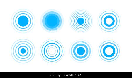 Signal concentric circles. Concentric rings. Epicenter theme. Radio station signal. Vector illustration Stock Vector