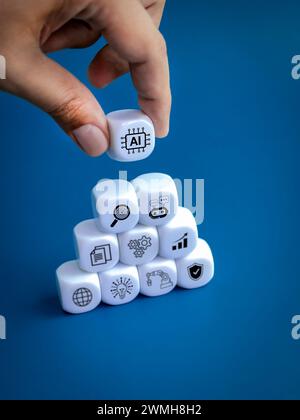 Smart System Data Blocks in AI Platform Concept Stock Photo - Alamy