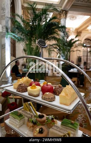 The Palm Court located in the heart of the Plaza Hotel features a high tea service, 2024, New York City, USA Stock Photo