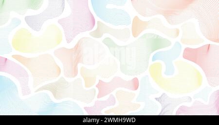 Fluid flat colourful organic shapes with abstract lines background design, drop of liquid, paint for liquid shapes in modern style, simple rounded Stock Vector