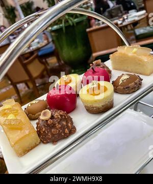 The Palm Court located in the heart of the Plaza Hotel features a high tea service, 2024, New York City, USA Stock Photo