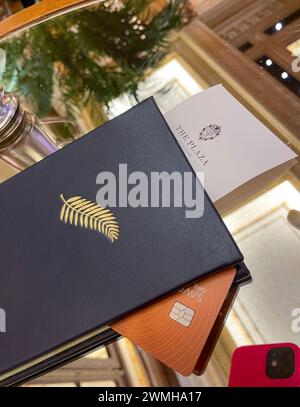 The Palm Court located in the heart of the Plaza Hotel features a high tea service, 2024, New York City, USA Stock Photo