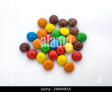 Colorful candies on a white background Stock Photo