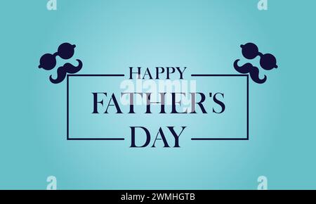 Happy Father's Day Text And Colorful background ilustration design Stock Vector