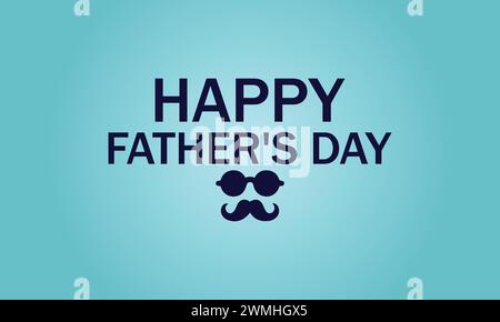 Happy Father's Day Text And Colorful background ilustration design Stock Vector