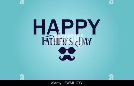 Happy Father's Day Text And Colorful background ilustration design Stock Vector