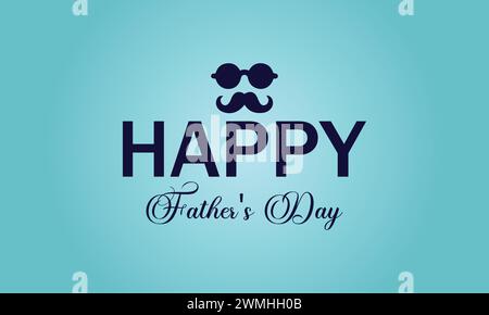 Happy Father's Day Text And Colorful background ilustration design Stock Vector